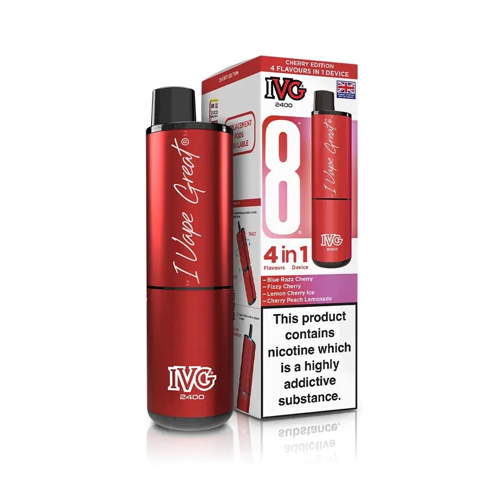 IVG 2400 Prefilled Vape Kit (5 Pack) -Cherry Edition-Planet Puff