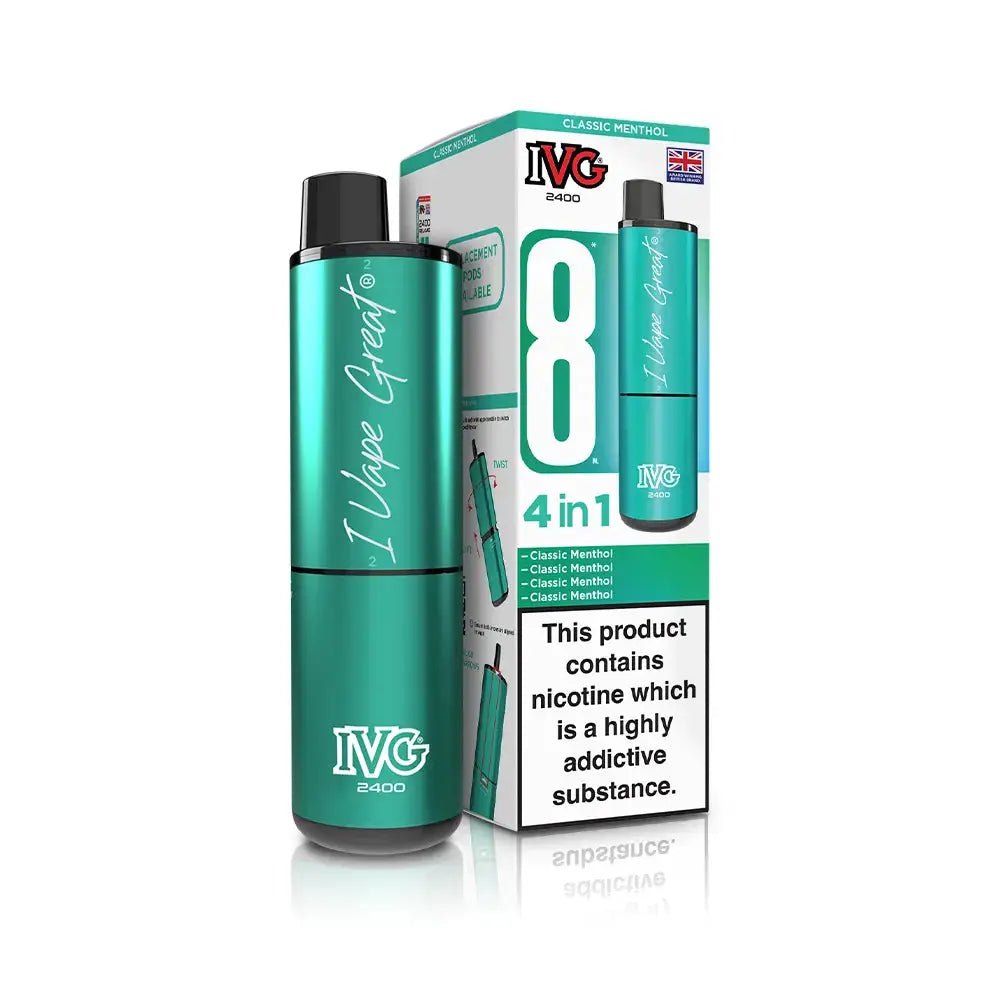 IVG 2400 Prefilled Vape Kit (5 Pack) -Classic Menthol-Planet Puff