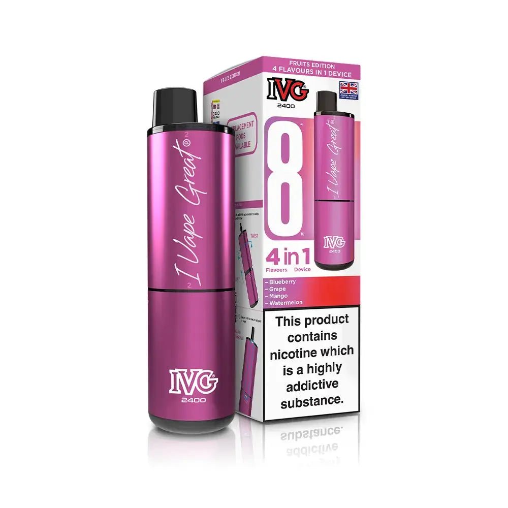 IVG 2400 Prefilled Vape Kit (5 Pack) -Fruit n Mint Edition-Planet Puff