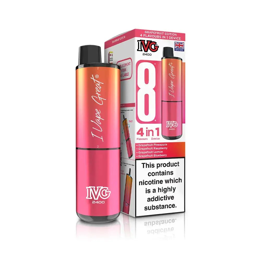 IVG 2400 Prefilled Vape Kit (5 Pack) -Grapefruit Edition-Planet Puff