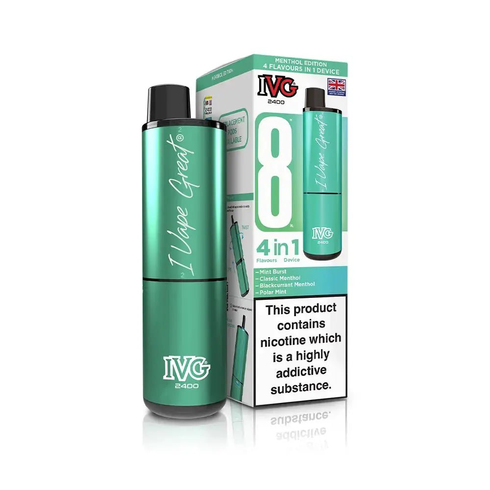 IVG 2400 Prefilled Vape Kit (5 Pack) -Menthol Edition-Planet Puff
