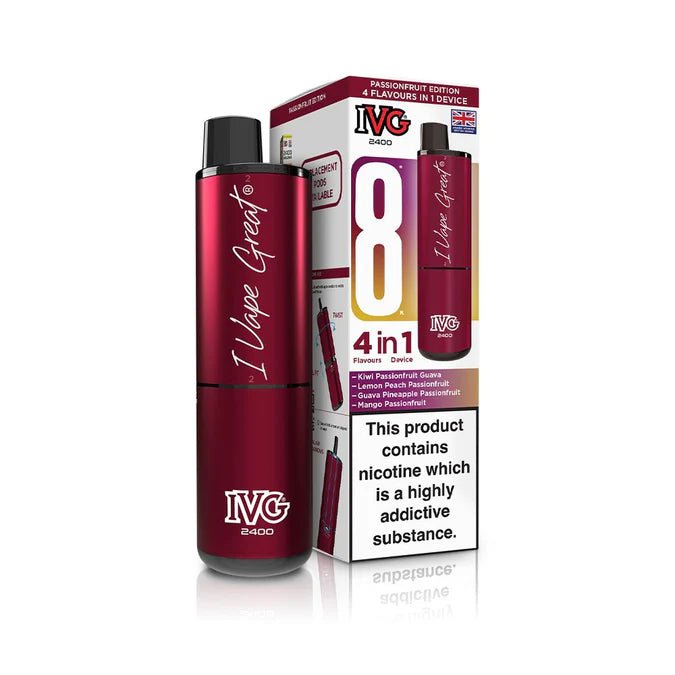 IVG 2400 Prefilled Vape Kit (5 Pack) -Passionfruit Edition-Planet Puff