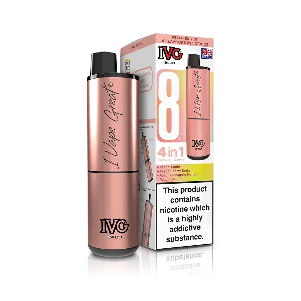 IVG 2400 Prefilled Vape Kit (5 Pack) -Peach Edition-Planet Puff