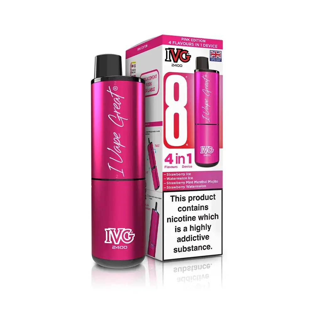 IVG 2400 Prefilled Vape Kit (5 Pack) -Pink Edition-Planet Puff