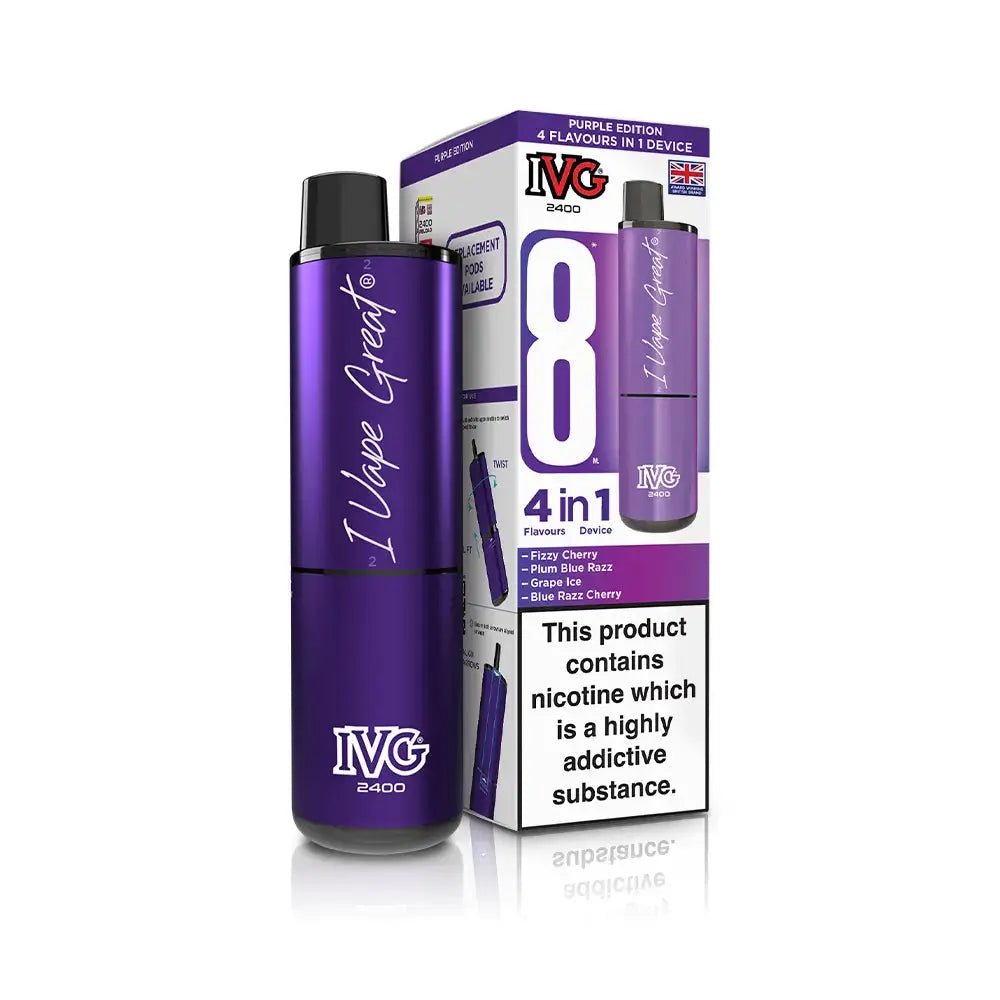 IVG 2400 Prefilled Vape Kit (5 Pack) -Purple Edition-Planet Puff