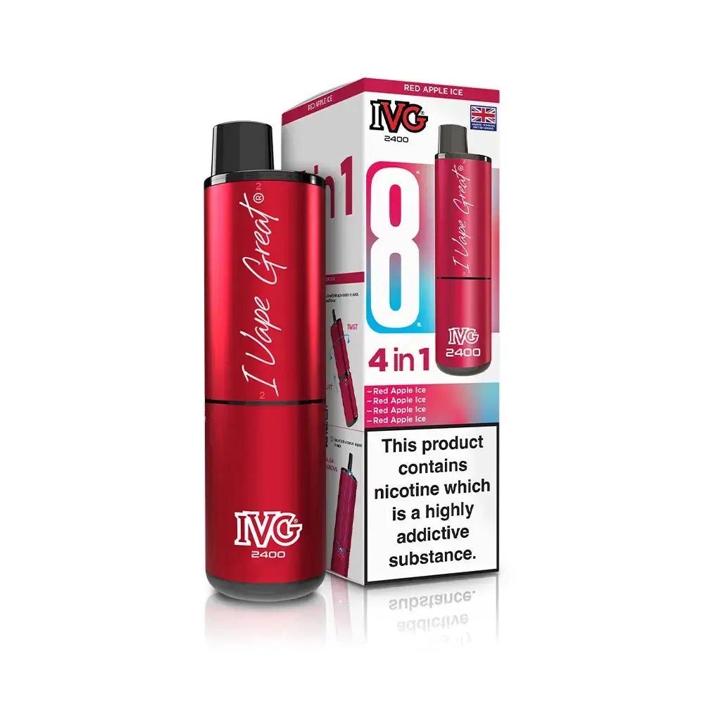 IVG 2400 Prefilled Vape Kit (5 Pack) -Red Apple Ice-Planet Puff