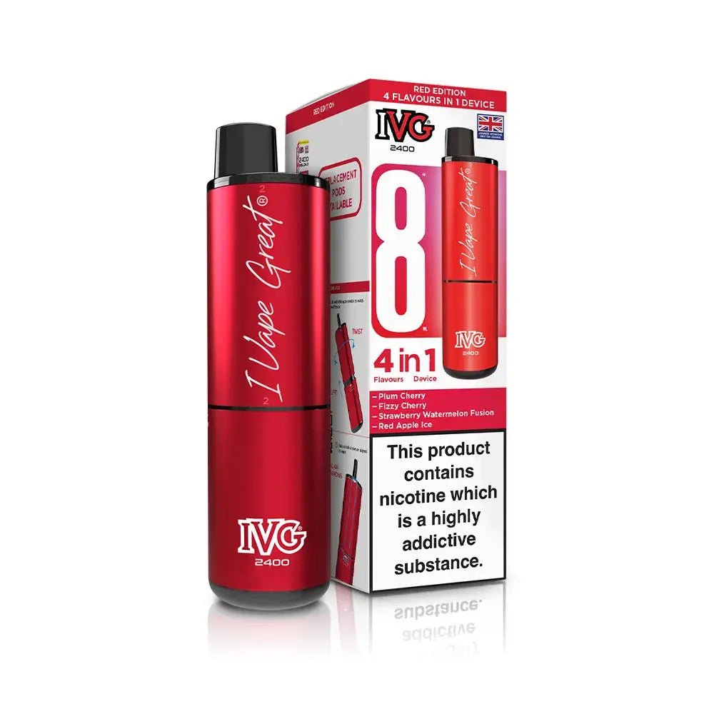 IVG 2400 Prefilled Vape Kit (5 Pack) -Red Edition-Planet Puff