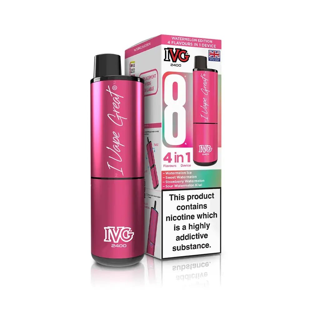 IVG 2400 Prefilled Vape Kit (5 Pack) -Watermelon Edition-Planet Puff