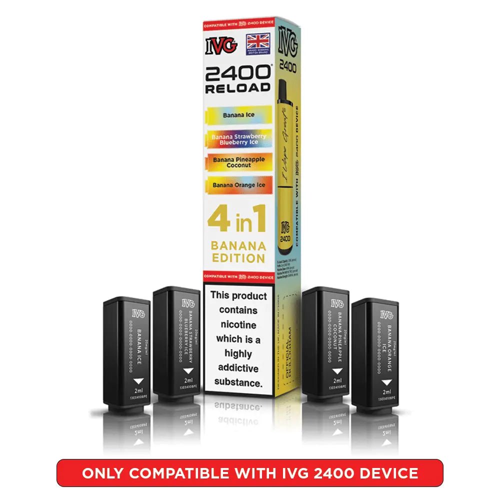 IVG 2400 Reload 4-in-1 Refill Pods | IVG 2400 Pods - Banana Edition-Planet Puff