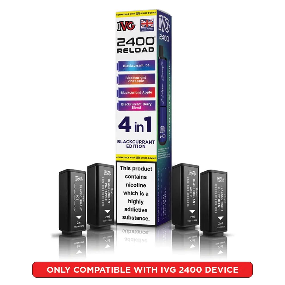 IVG 2400 Reload 4-in-1 Refill Pods | IVG 2400 Pods - Blackcurrant Edition-Planet Puff