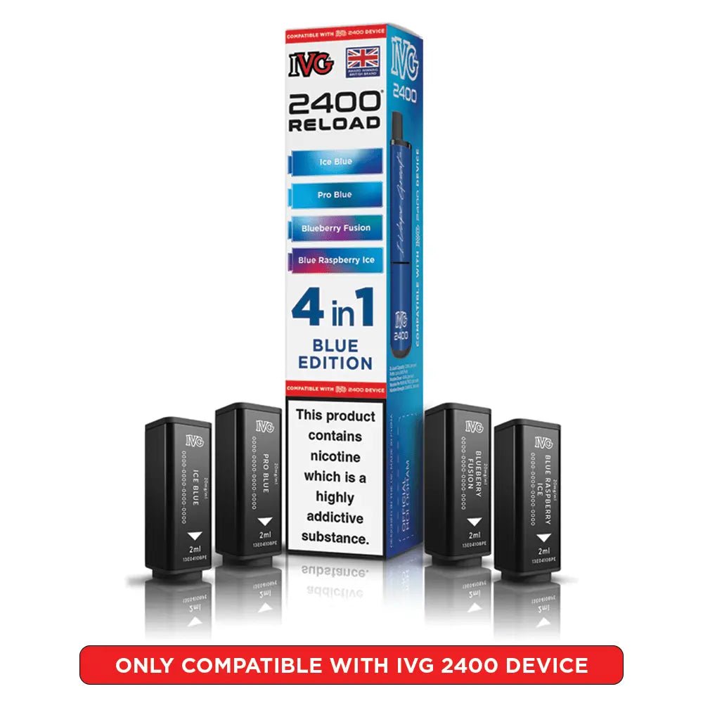 IVG 2400 Reload 4-in-1 Refill Pods | IVG 2400 Pods - Blue Edition-Planet Puff