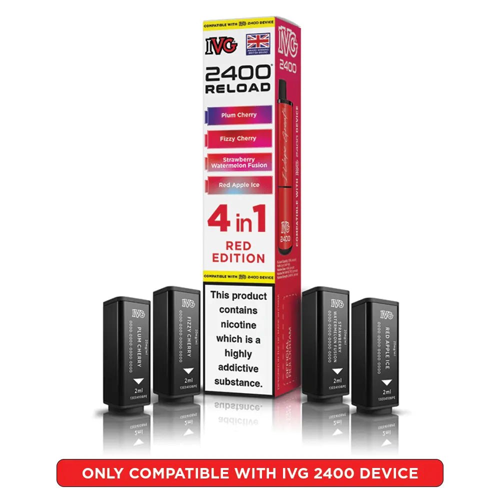IVG 2400 Reload 4-in-1 Refill Pods | IVG 2400 Pods - Red Edition-Planet Puff
