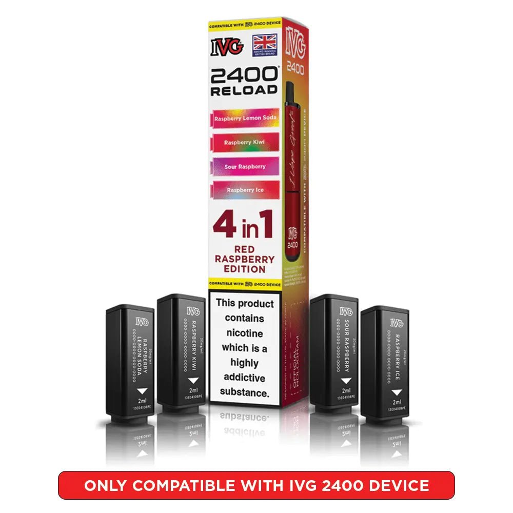 IVG 2400 Reload 4-in-1 Refill Pods | IVG 2400 Pods - Red Raspberry Edition-Planet Puff