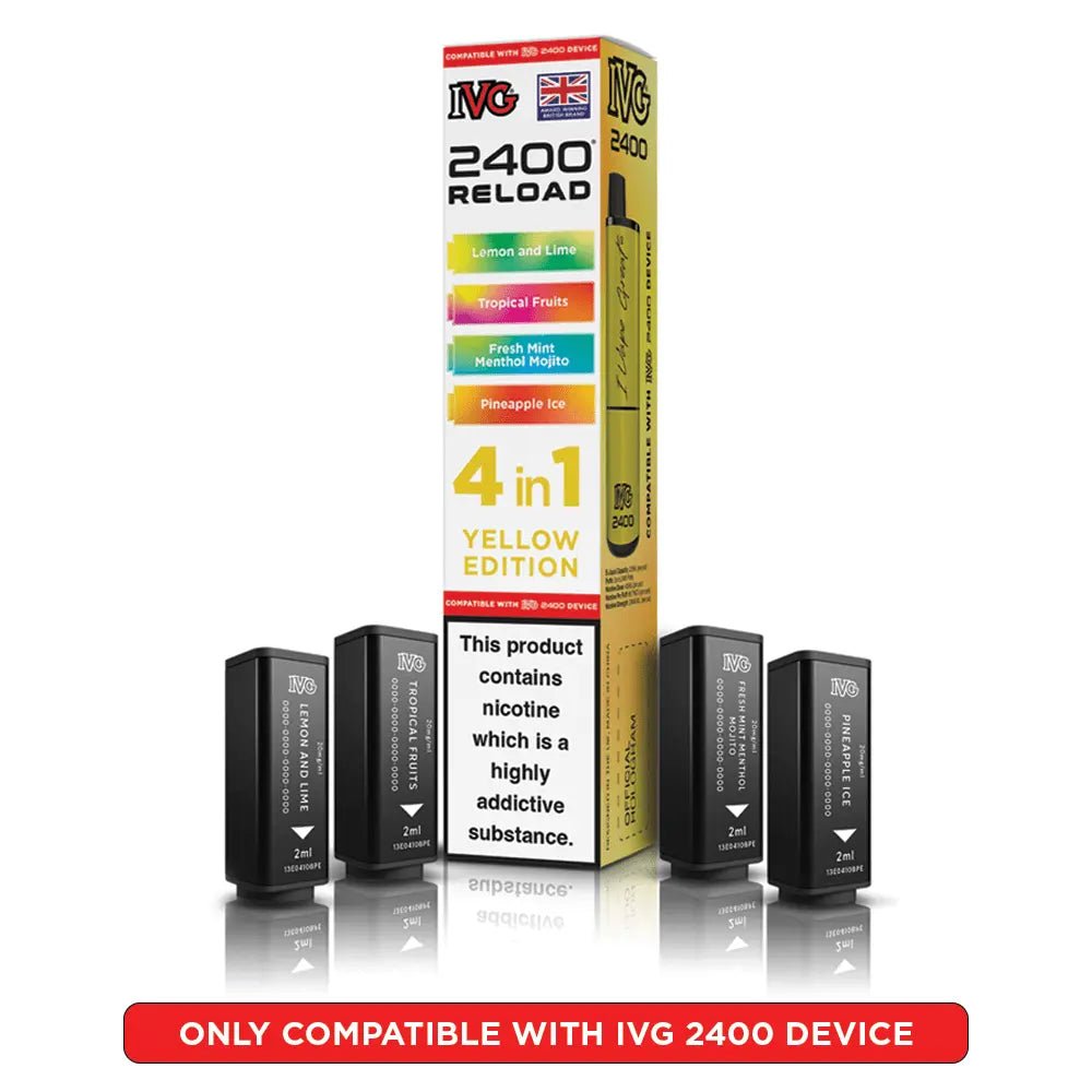 IVG 2400 Reload 4-in-1 Refill Pods | IVG 2400 Pods - Yellow Edition-Planet Puff
