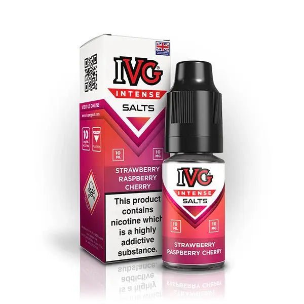 IVG Intense Nic Salts 10ml | Vape Juice - Strawberry Raspberry Cherry-Planet Puff
