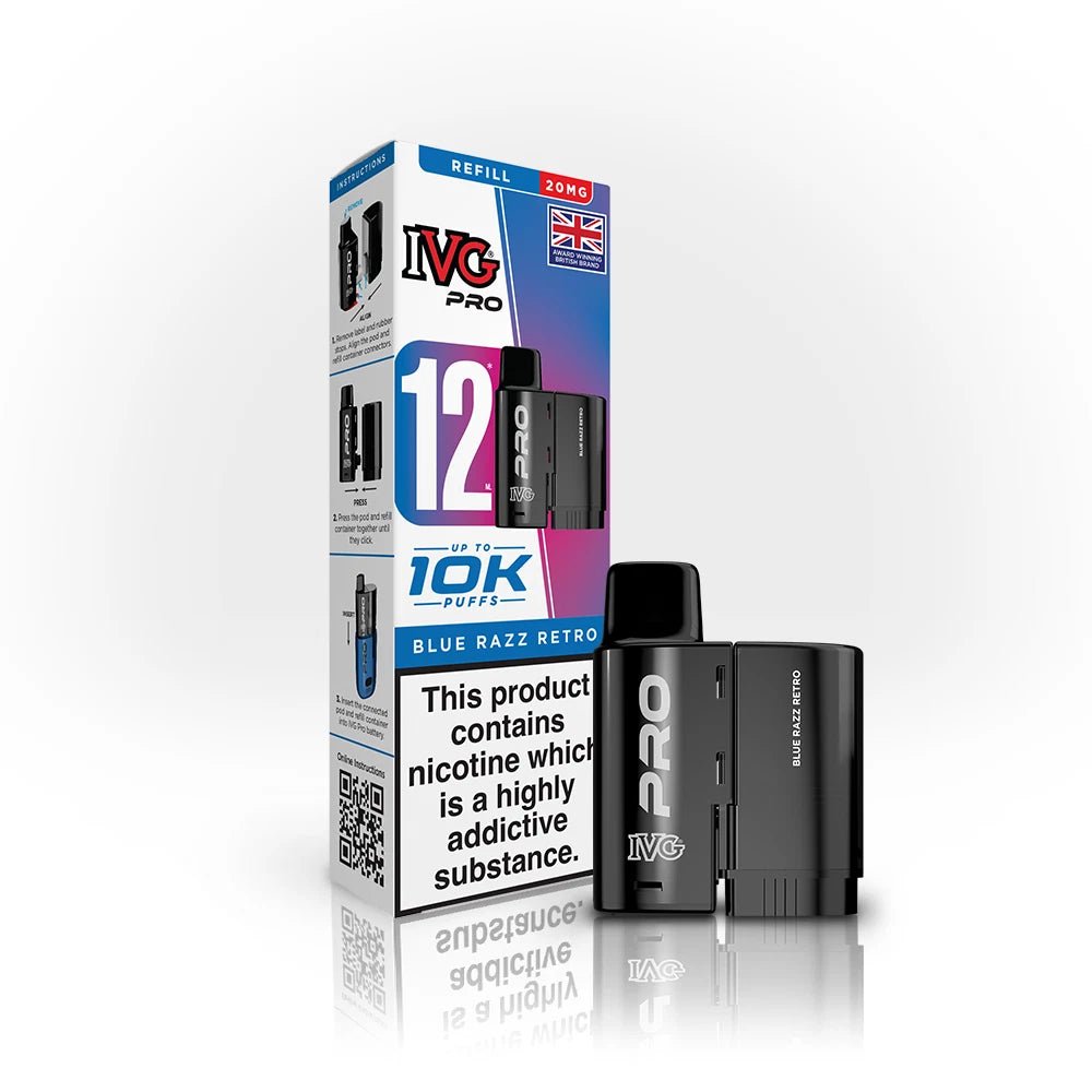 IVG Pro Refills | IVG Pro 12 Refill Pods - Blue Razz Retro-Planet Puff