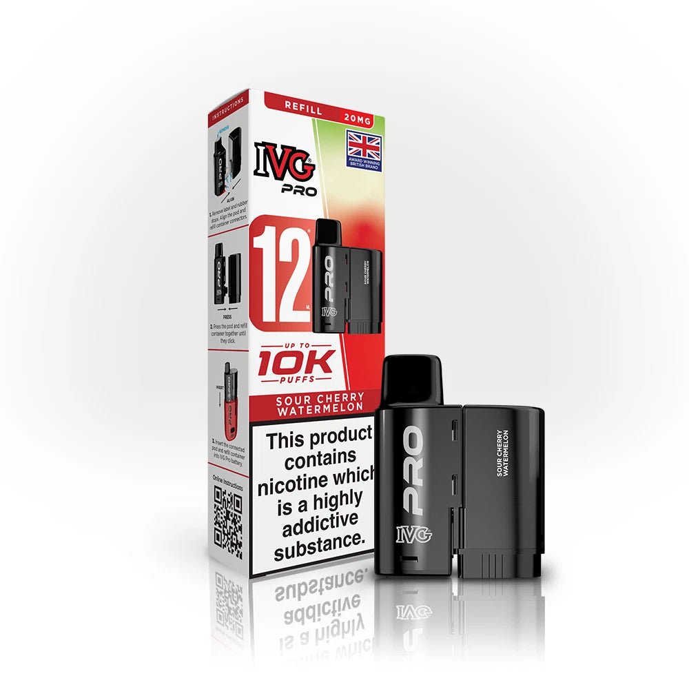 IVG Pro Refills | IVG Pro 12 Refill Pods - Sour Cherry Watermelon-Planet Puff