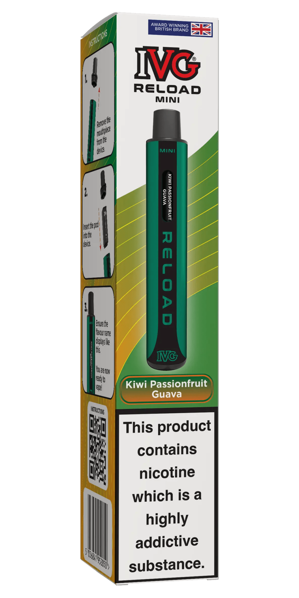 IVG Reload Mini Prefilled Pod Kit -Kiwi Passionfruit Guava-Planet Puff
