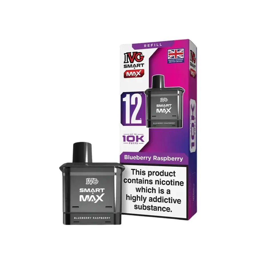 IVG Smart Max Refill Pods | 10,000 Puffs -Blueberry Raspberry-Planet Puff