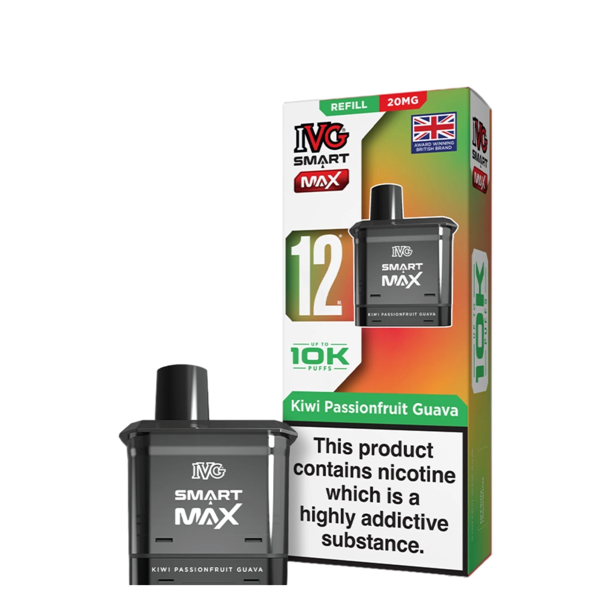 IVG Smart Max Refill Pods | 10,000 Puffs -Kiwi Passionfruit Guava-Planet Puff