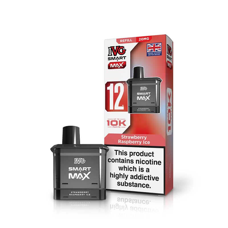IVG Smart Max Refill Pods | 10,000 Puffs -Strawberry Raspberry Ice-Planet Puff