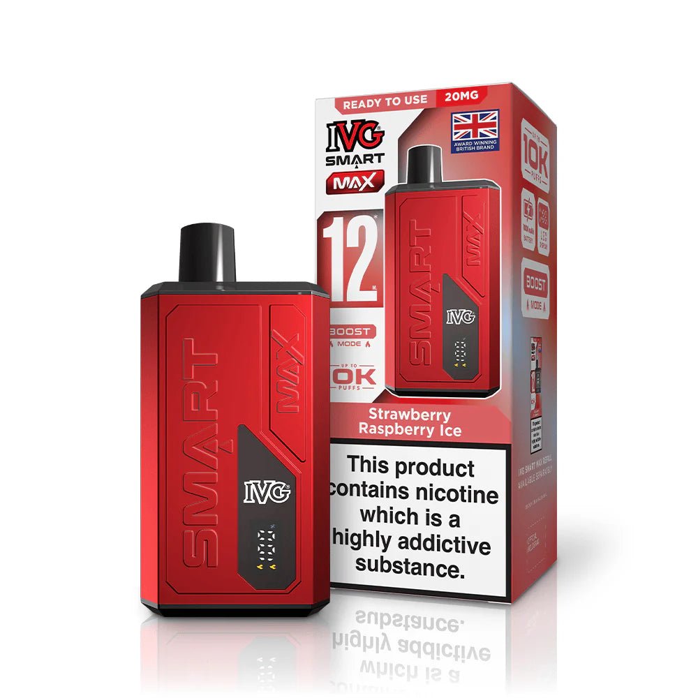 IVG Smart Max 10K Vape Kit -Strawberry Raspberry Ice-Planet Puff