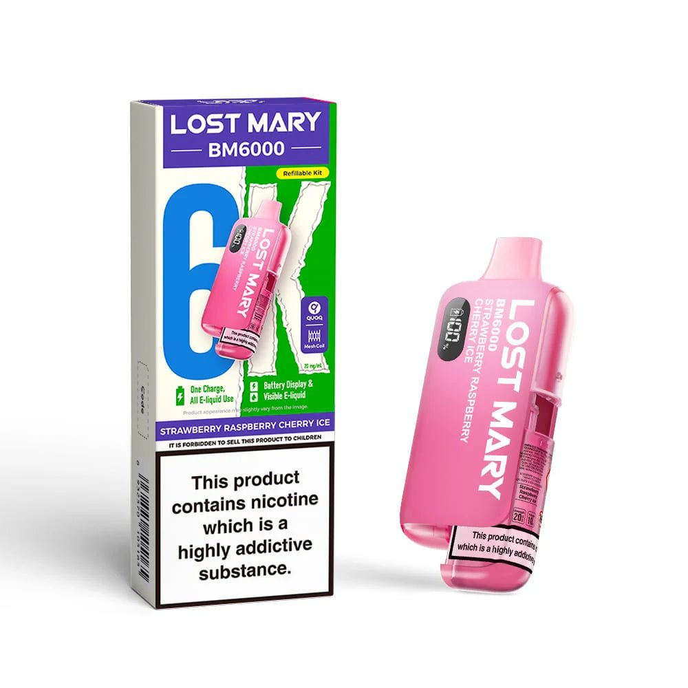 Lost Mary BM6000 Prefilled Pod Kit - Strawberry Raspberry Cherry Ice-Planet Puff