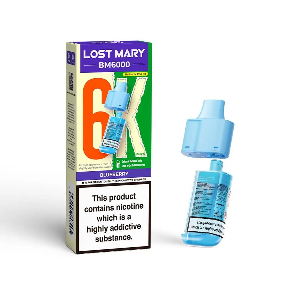 Lost Mary BM6000 Refill Pods | Prefilled Pod & Refill Container -Blueberry-Planet Puff