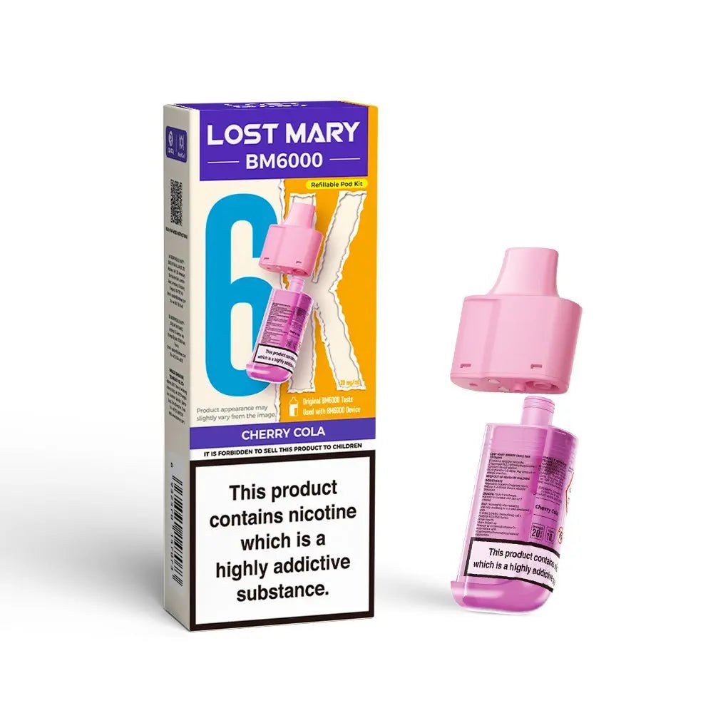 Lost Mary BM6000 Refill Pods | Prefilled Pod & Refill Container -Cherry Cola-Planet Puff