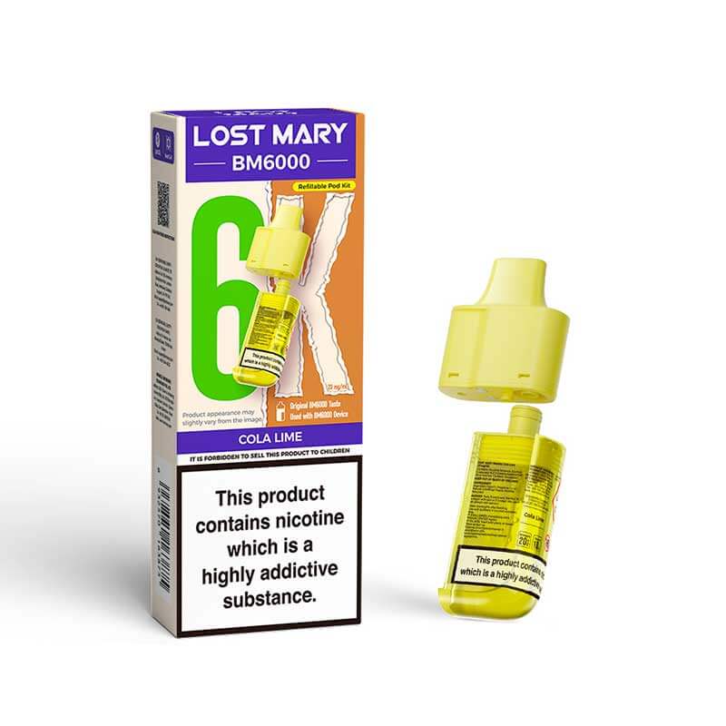 Lost Mary BM6000 Refill Pods | Prefilled Pod & Refill Container -Cola Lime-Planet Puff