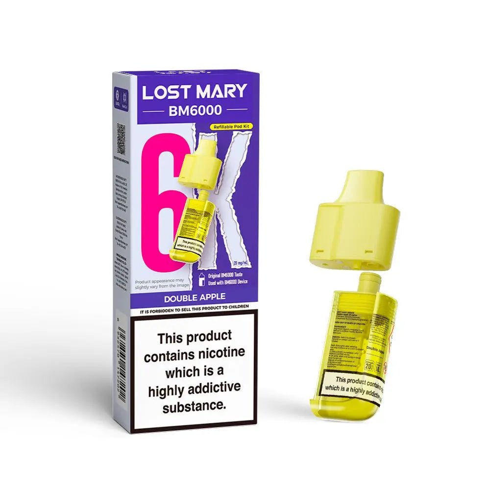 Lost Mary BM6000 Refill Pods | Prefilled Pod & Refill Container -Double Apple-Planet Puff