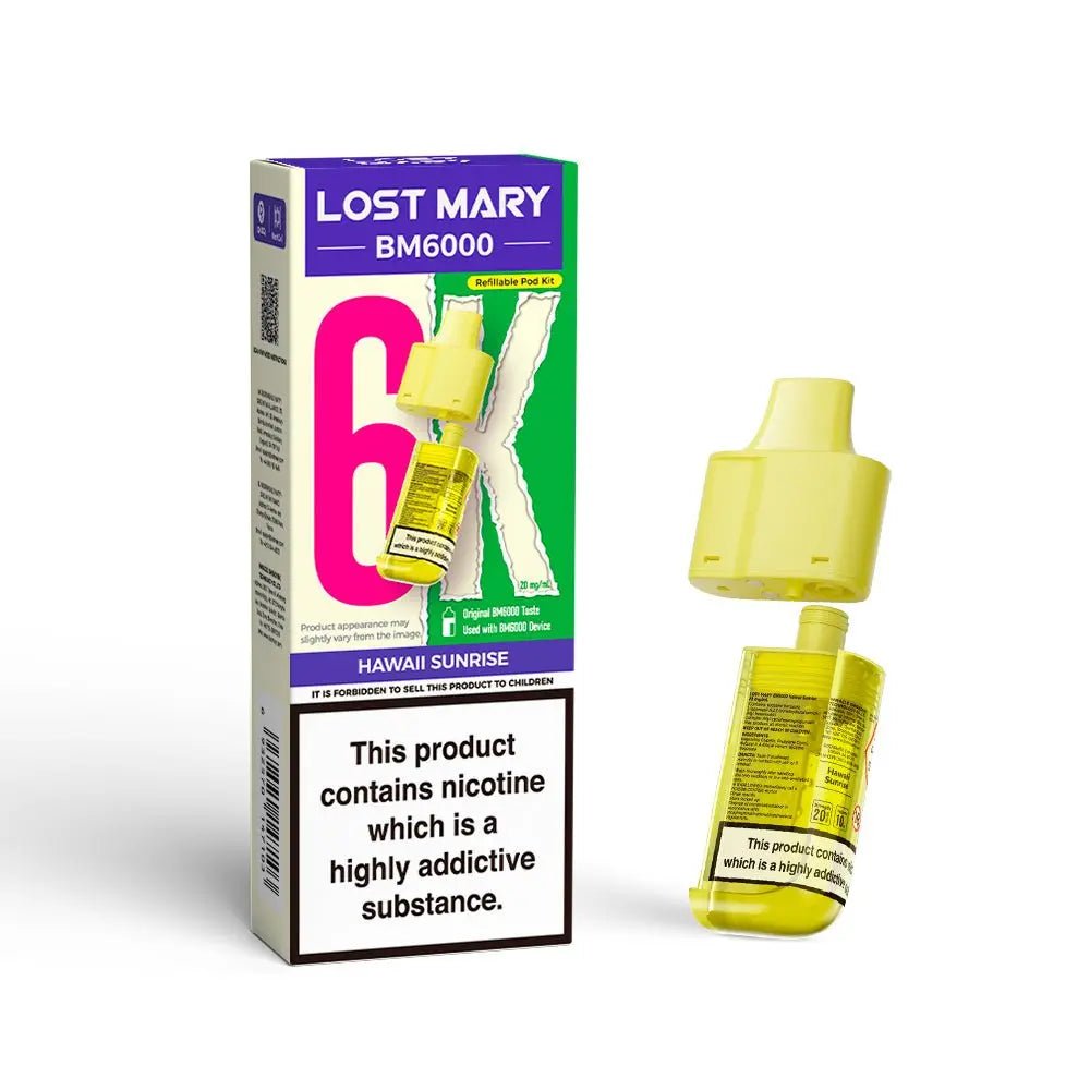 Lost Mary BM6000 Refill Pods | Prefilled Pod & Refill Container -Hawai Sunrise-Planet Puff