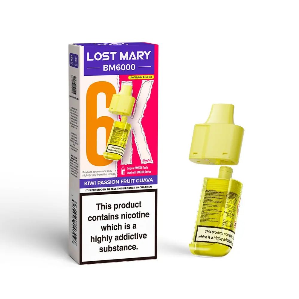 Lost Mary BM6000 Refill Pods | Prefilled Pod & Refill Container -Kiwi Passionfruit Guava-Planet Puff