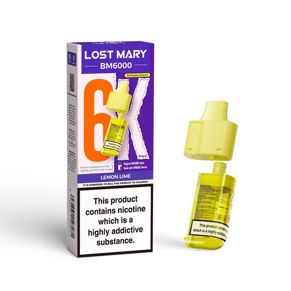 Lost Mary BM6000 Refill Pods | Prefilled Pod & Refill Container -Lemon Lime-Planet Puff