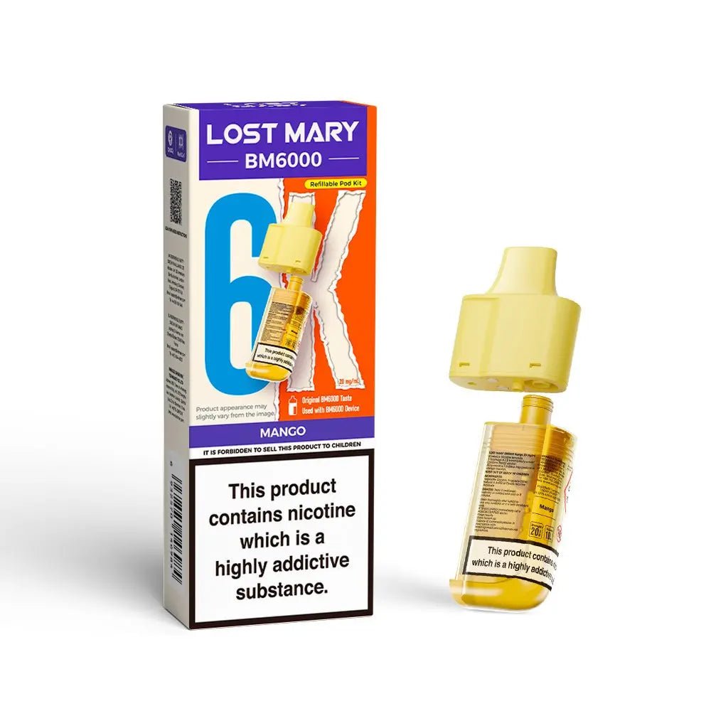 Lost Mary BM6000 Refill Pods | Prefilled Pod & Refill Container -Mango-Planet Puff
