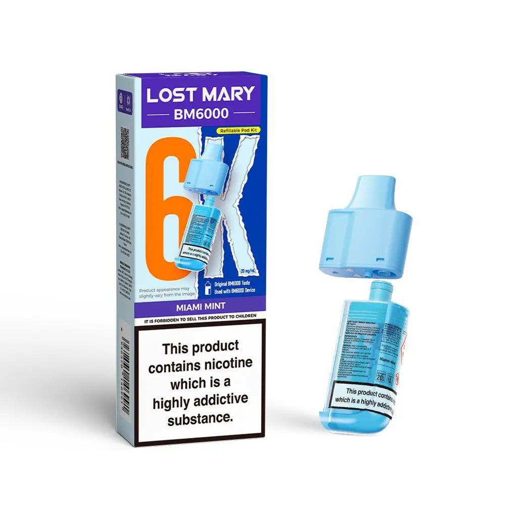 Lost Mary BM6000 Refill Pods | Prefilled Pod & Refill Container -Miami Mint-Planet Puff