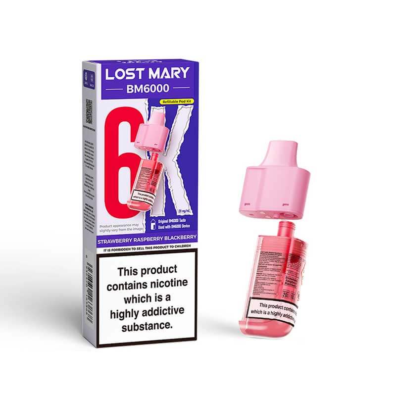 Lost Mary BM6000 Refill Pods | Prefilled Pod & Refill Container -Strawberry Raspberry Blackberry-Planet Puff