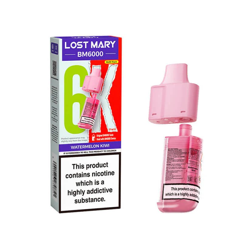 Lost Mary BM6000 Refill Pods | Prefilled Pod & Refill Container -Watermelon Kiwi-Planet Puff