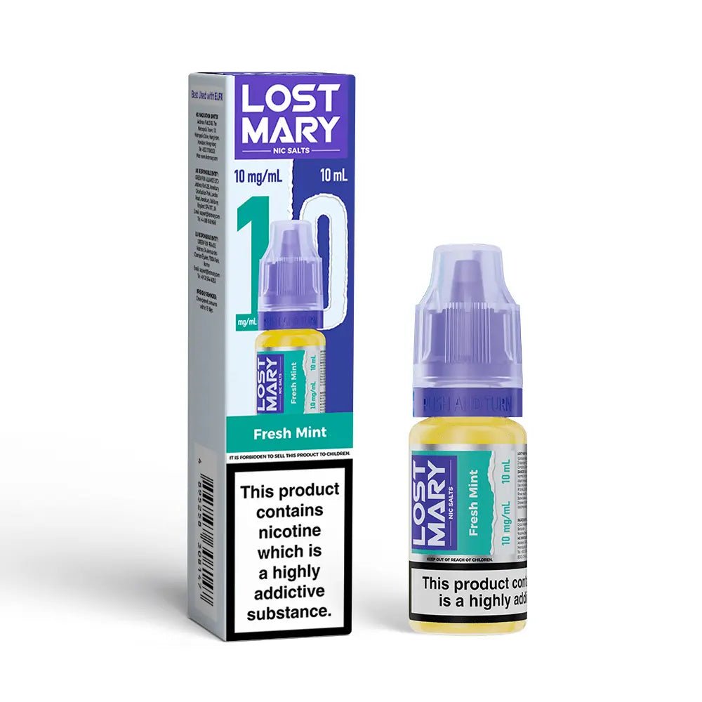 Lost Mary Nic Salt 10ml | Lost Mary Vape Juice - Fresh Mint-Planet Puff