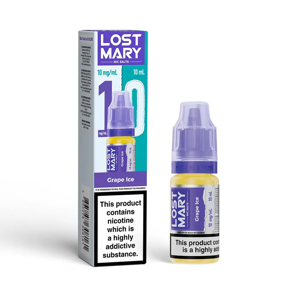 Lost Mary Nic Salt 10ml | Lost Mary Vape Juice - Grape Ice-Planet Puff