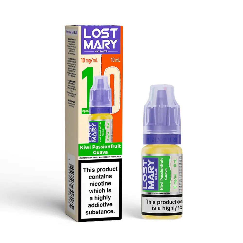 Lost Mary Nic Salt 10ml | Lost Mary Vape Juice - Kiwi Passionfruit Guava-Planet Puff
