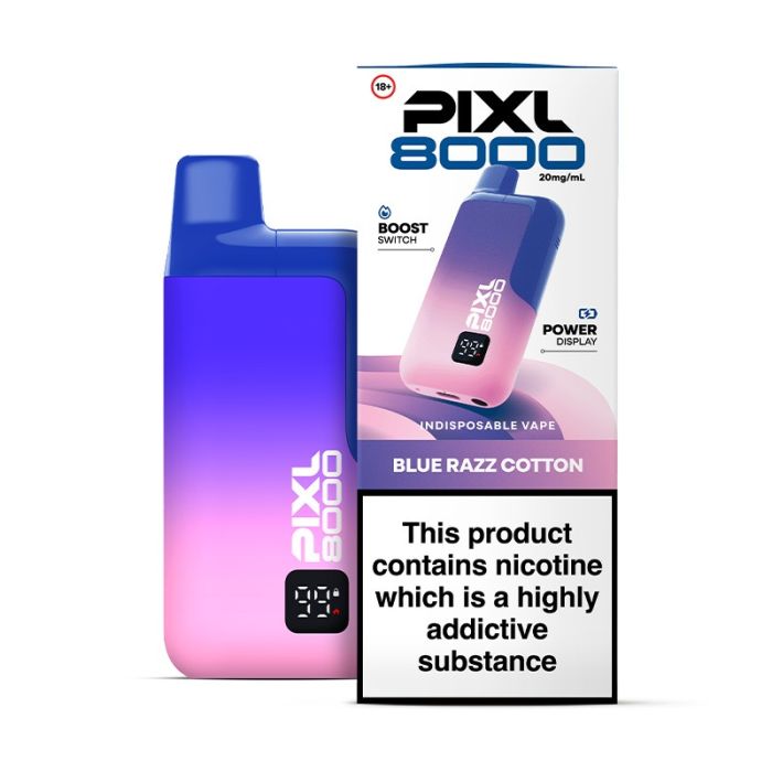 PIXL 8000 Prefilled Vape Kit - 8000 Puffs - Blue Razz Cotton-Planet Puff