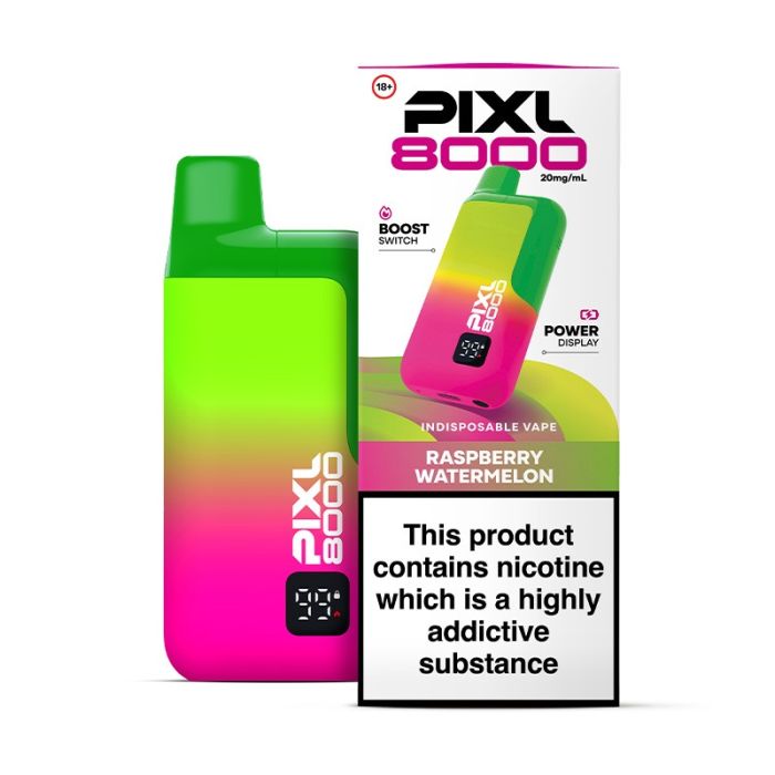 PIXL 8000 Prefilled Vape Kit - 8000 Puffs - Raspberry Watermelon-Planet Puff