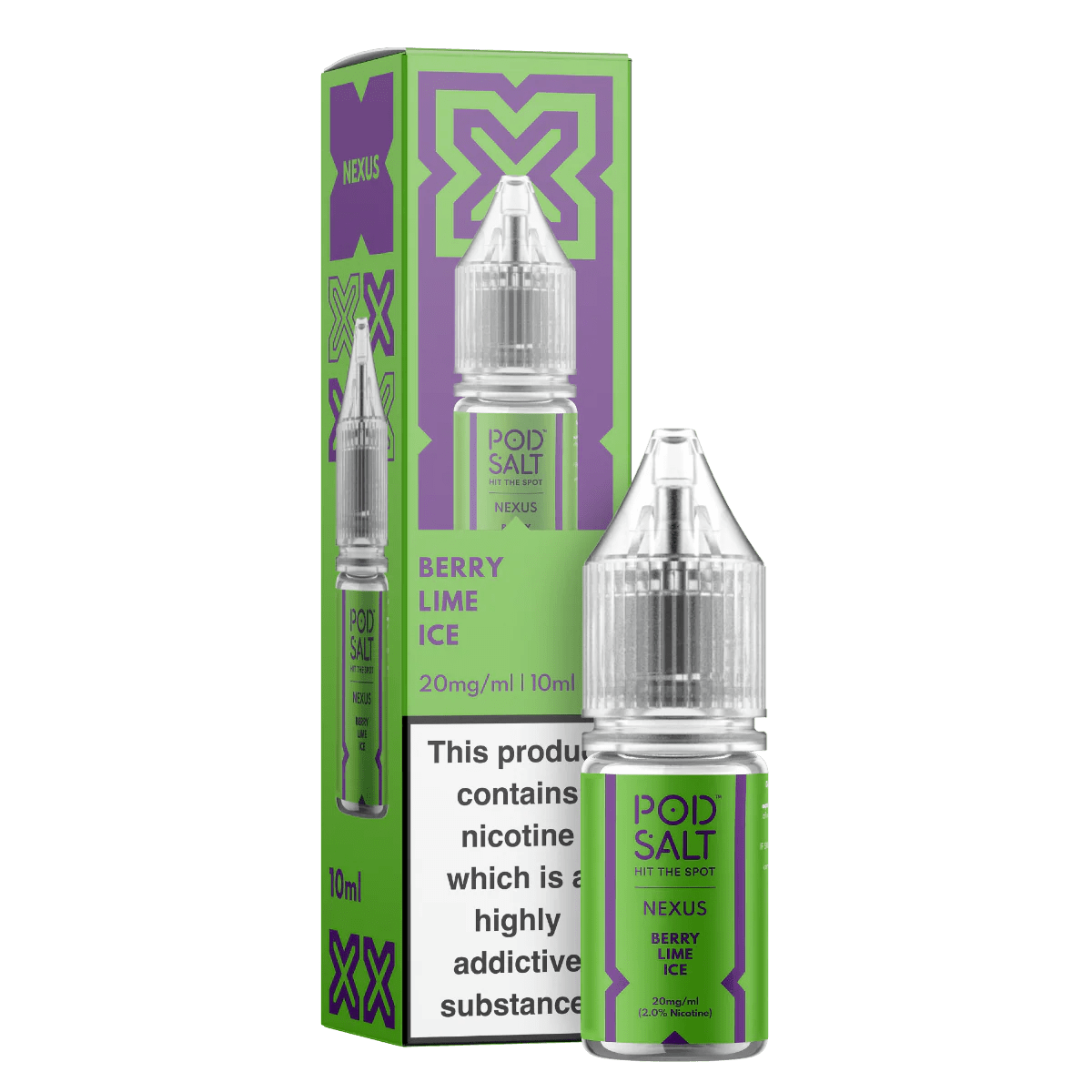 Pod Salt Vape Juice Nexus 10ml | Nic Salts - Berry Lime Ice-Planet Puff