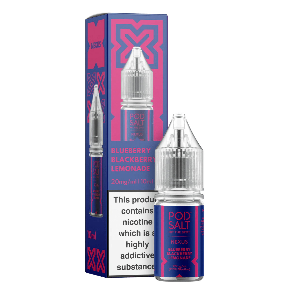 Pod Salt Vape Juice Nexus 10ml | Nic Salts - Blueberry Blackberry Lemonade-Planet Puff