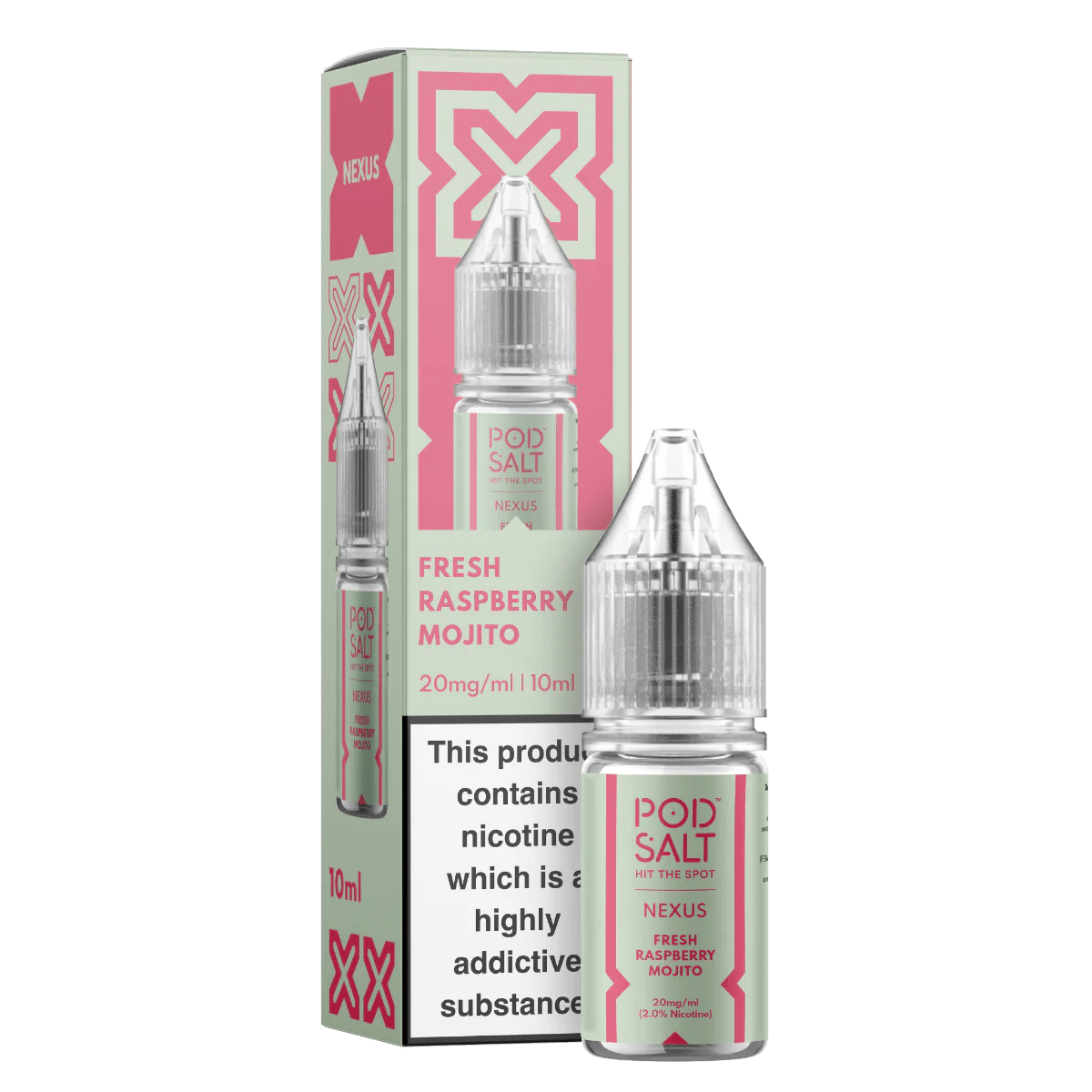 Pod Salt Vape Juice Nexus 10ml | Nic Salts - Fresh Raspberry Mojito-Planet Puff