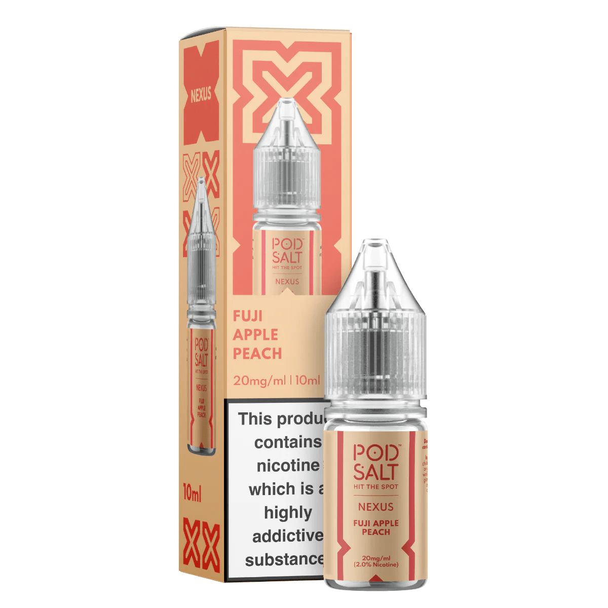 Pod Salt Vape Juice Nexus 10ml | Nic Salts - Fuji Apple Peach-Planet Puff