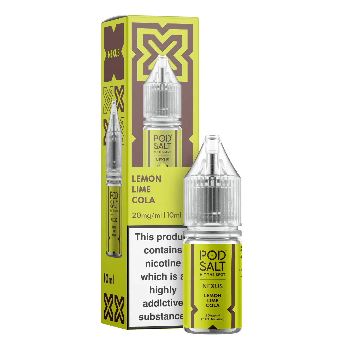 Pod Salt Vape Juice Nexus 10ml | Nic Salts - Lemon Lime Cola-Planet Puff