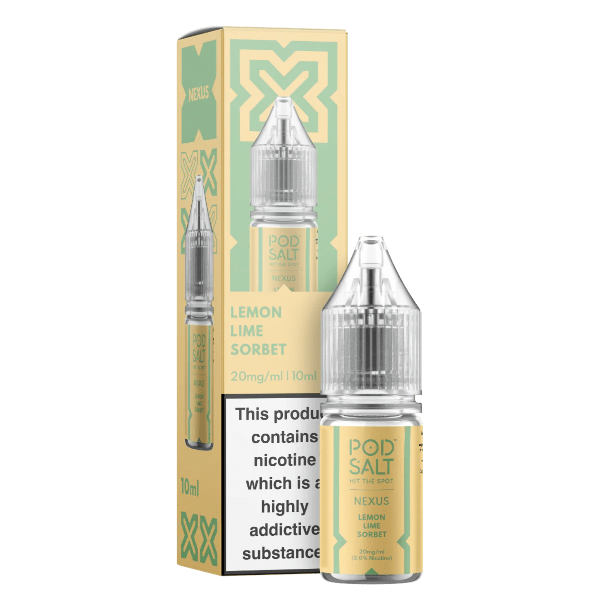 Pod Salt Vape Juice Nexus 10ml | Nic Salts - Lemon Lime Sorbet-Planet Puff