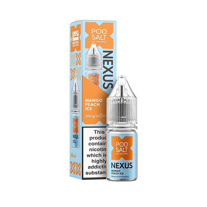 Pod Salt Vape Juice Nexus 10ml | Nic Salts - Mango Peach Ice-Planet Puff